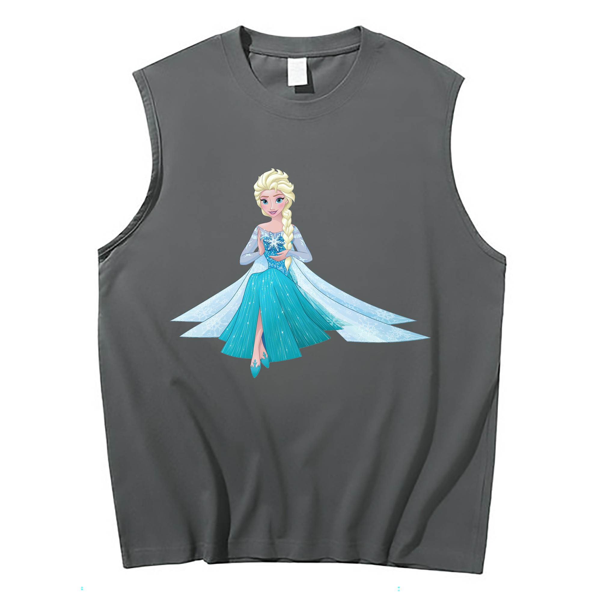 （画像用） アナと雪の女王 アンナ エルサ Frozen Anna Elsa コットン100％タンクトップ（フロントプリント）